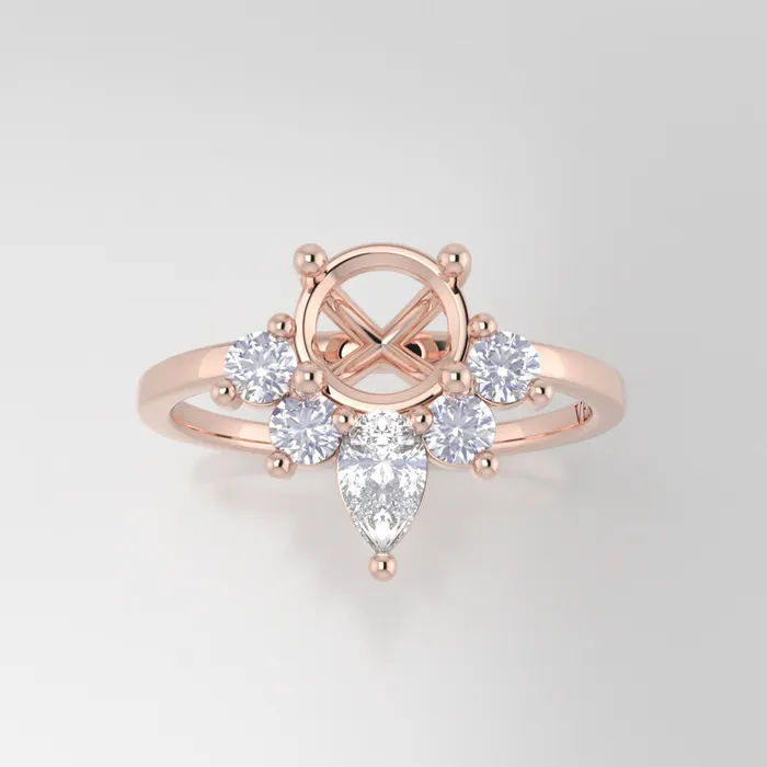 The Celeste 14k Rose Size 625 Stone GA17 Cinque Ring Box Custom Engraving 0 VENVS Rings The Celeste 14k Rose Size 625 Stone GA17 Cinque Ring Box Custom Engraving 0 VENVS Rings