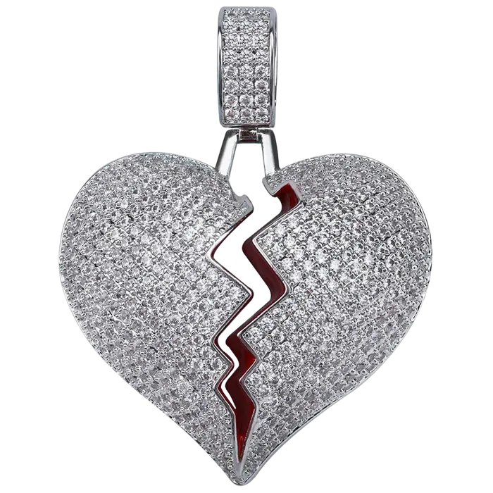 The Icetruck Necklaces Iced Broken Heart Pendant 925 Silver The Icetruck Necklaces Iced Broken Heart Pendant 925 Silver