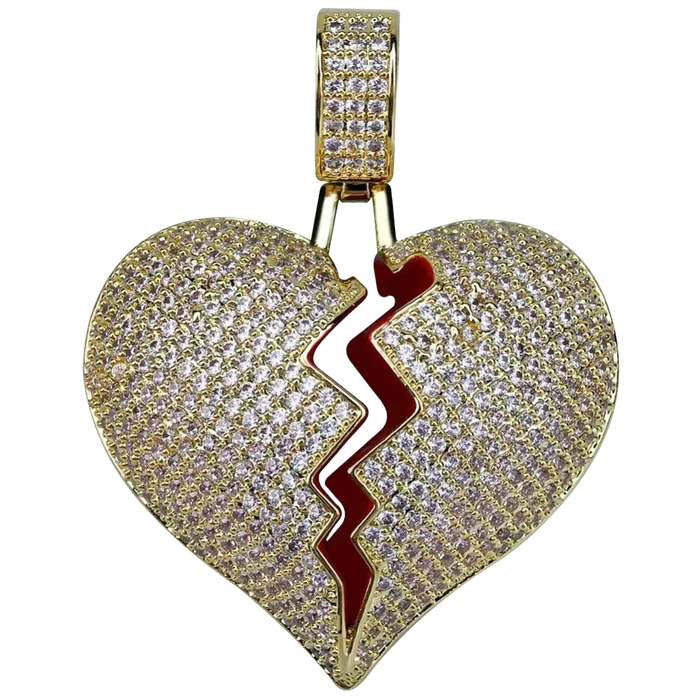 The Icetruck Necklaces Iced Broken Heart Pendant 925 Silver The Icetruck Necklaces Iced Broken Heart Pendant 925 Silver