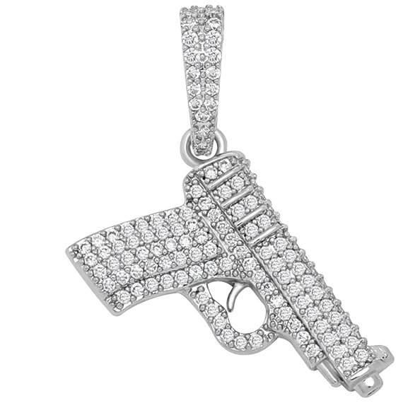The Icetruck Necklaces Iced Out Gun Pendant 925 Silver