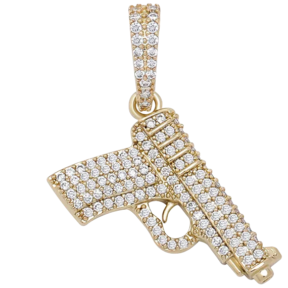 The Icetruck Necklaces Iced Out Gun Pendant 925 Silver