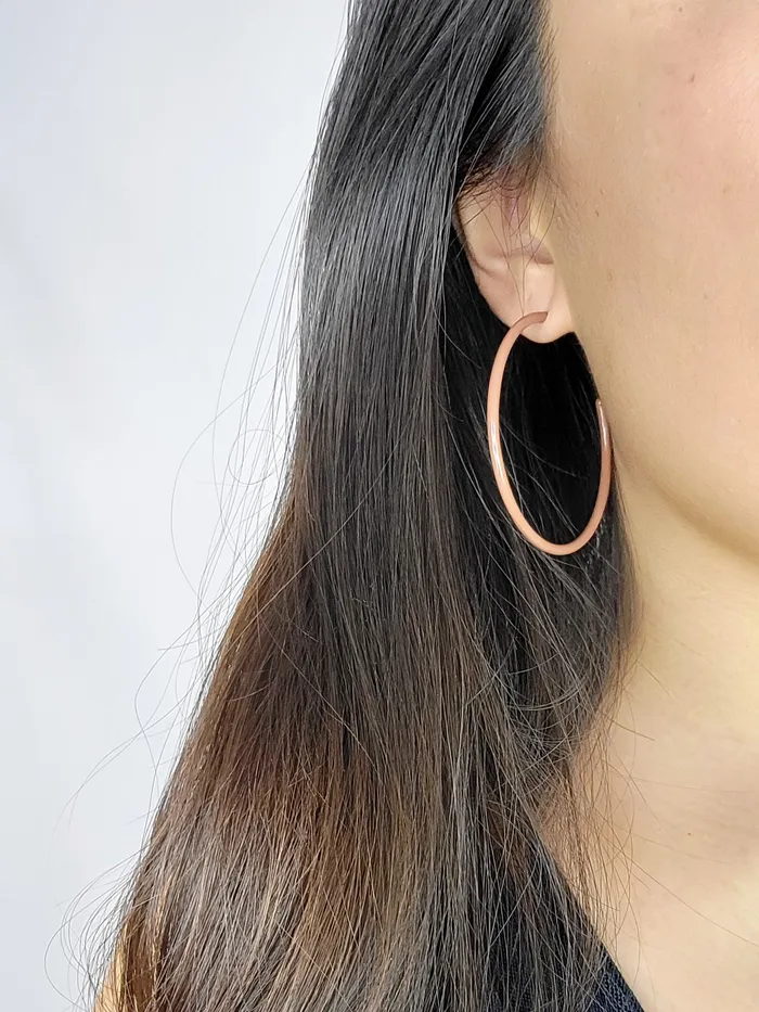 THIN HOOP Brown Love Ko Jewelry Earrings