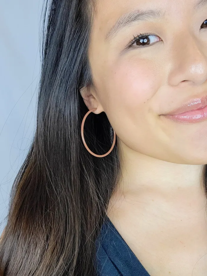 THIN HOOP Brown Love Ko Jewelry Earrings