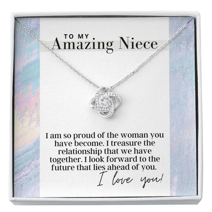 To My Amazing Niece Love Knot Pendant Necklace The Perfect Gift ShineOn Fulfillment Necklaces To My Amazing Niece Love Knot Pendant Necklace The Perfect Gift ShineOn Fulfillment Necklaces