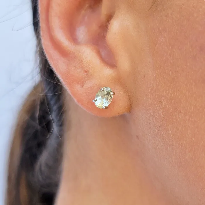 Uniquelan Jewelry Earrings Green Amethyst Heart Earrings