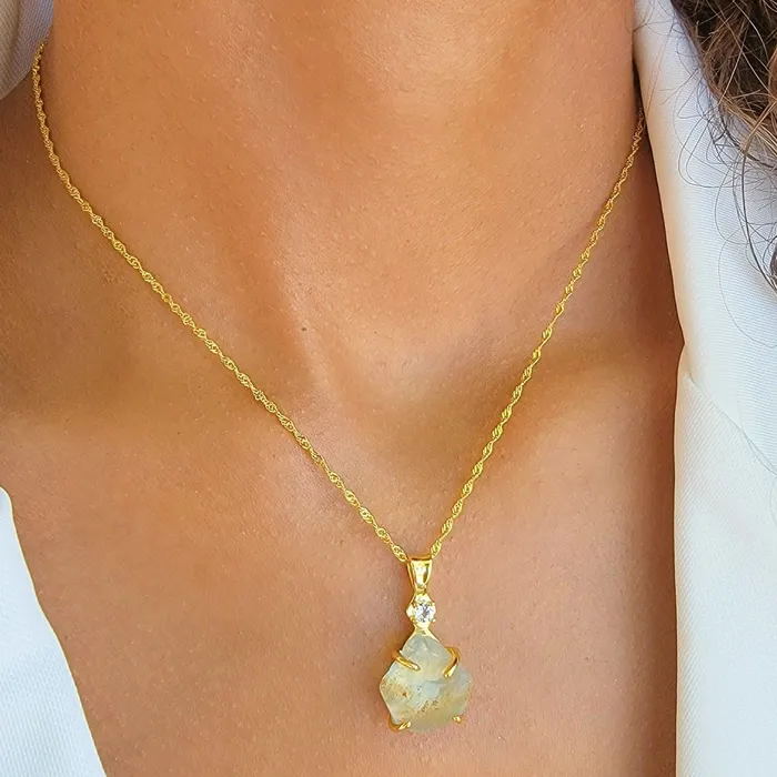 Uniquelan Jewelry Necklaces Raw Sky Blue Topaz Necklace Uniquelan Jewelry Necklaces Raw Sky Blue Topaz Necklace