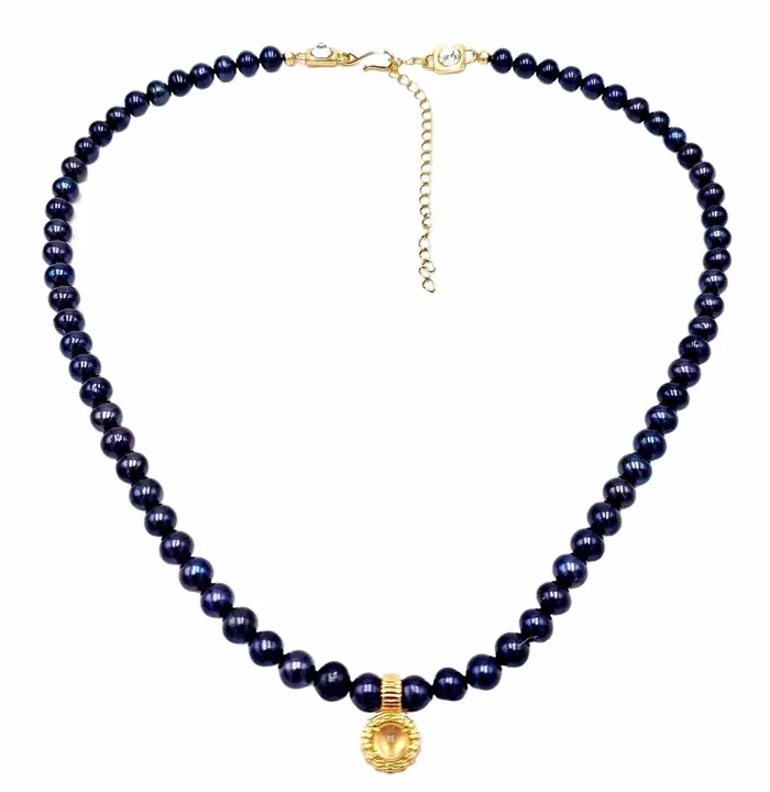 Uniquelan Jewelry Necklaces Real citrine Pearl Strand Necklace