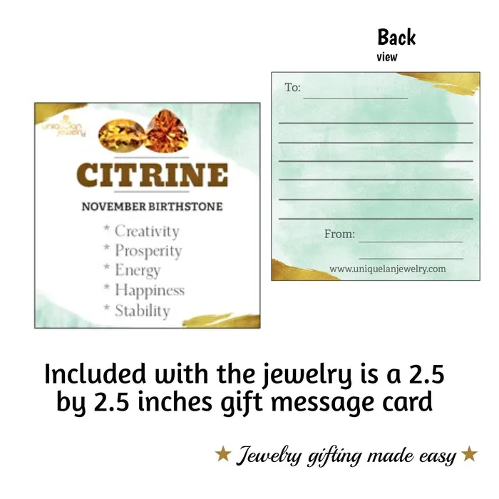 Uniquelan Jewelry Rings Infinity Real Citrine Ring