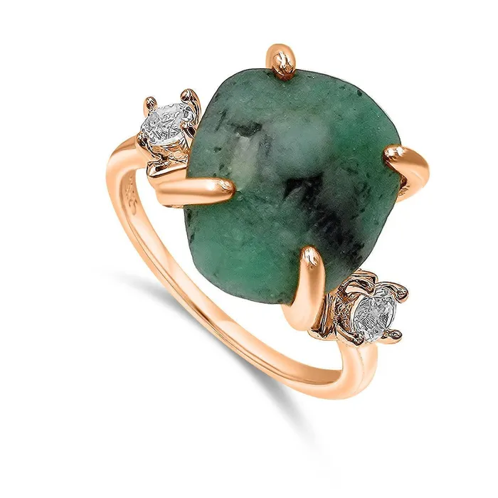 Uniquelan Jewelry Rings Raw Emerald Stone Ring Uniquelan Jewelry Rings Raw Emerald Stone Ring