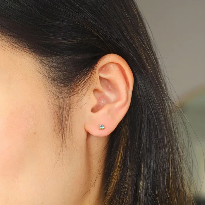 Valerie Madison Fine Jewelry Necklaces 3mm Birthstone Studs Aquamarine Valerie Madison Fine Jewelry Necklaces 3mm Birthstone Studs Aquamarine