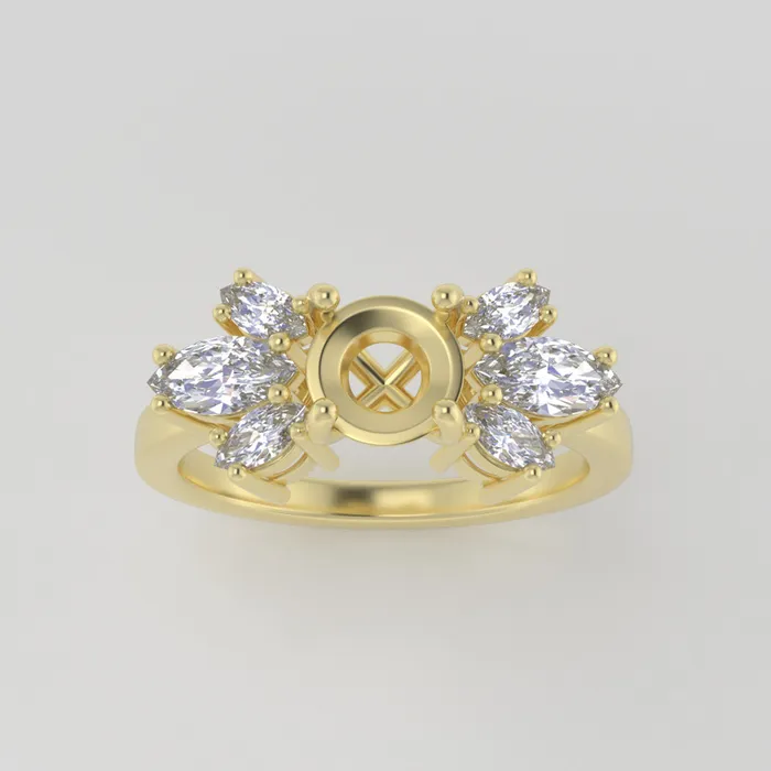 VENVS Rings The Luna 14k Yellow Size 6 Stone PD15 Fremont Ring Box Custom Engraving 0