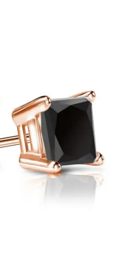 VENVS Square Black Diamond Earrings for Nolan Earrings