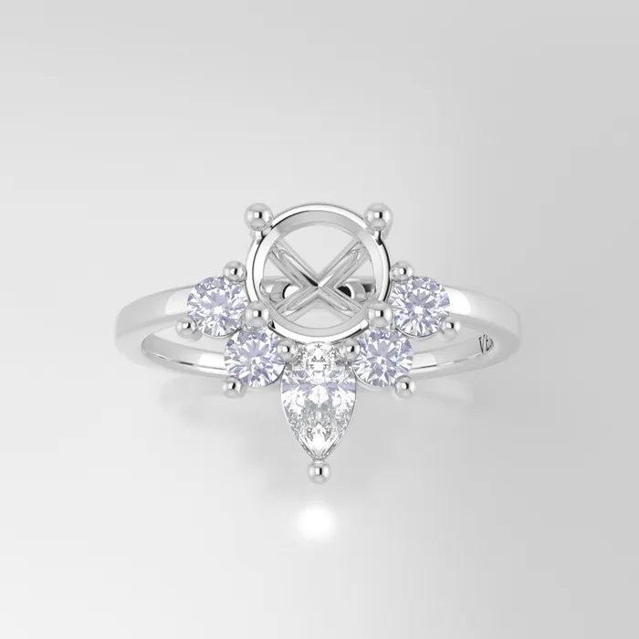 VENVS The Celeste 14k White Size 825 Stone MSA6 Cinque Ring Box Custom Engraving 0 Rings VENVS The Celeste 14k White Size 825 Stone MSA6 Cinque Ring Box Custom Engraving 0 Rings