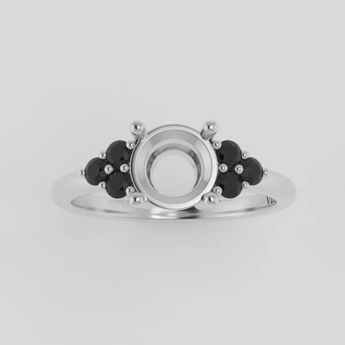 VENVS The Eclipse 14k White Size 75 Stone CU56 Rainforest Ring Box Custom Engraving 0 Rings