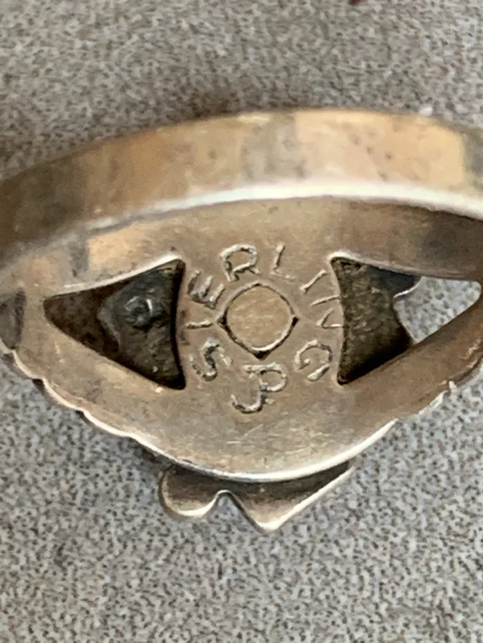 Vintage Sterling Turquoise Ring Crown Jewels Coin Rings
