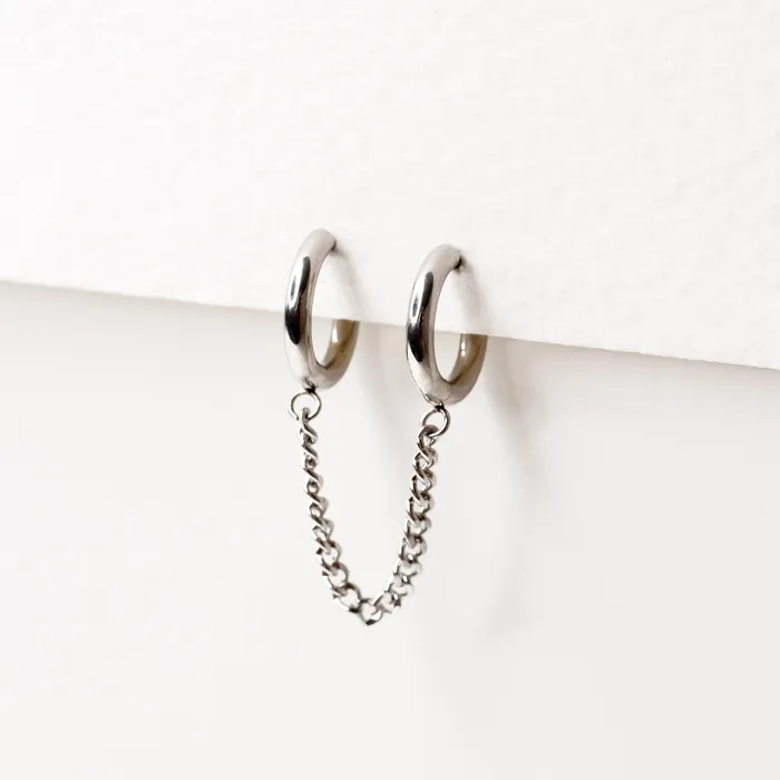 Waterproof Draped Locking Huggie Earring Grayling Earrings