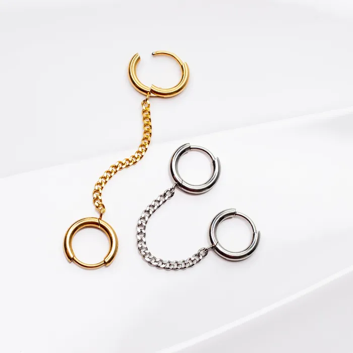 Waterproof Draped Locking Huggie Earring Grayling Earrings