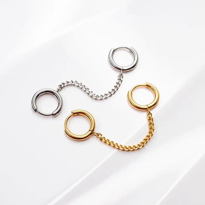 Waterproof Draped Locking Huggie Earring Grayling Earrings