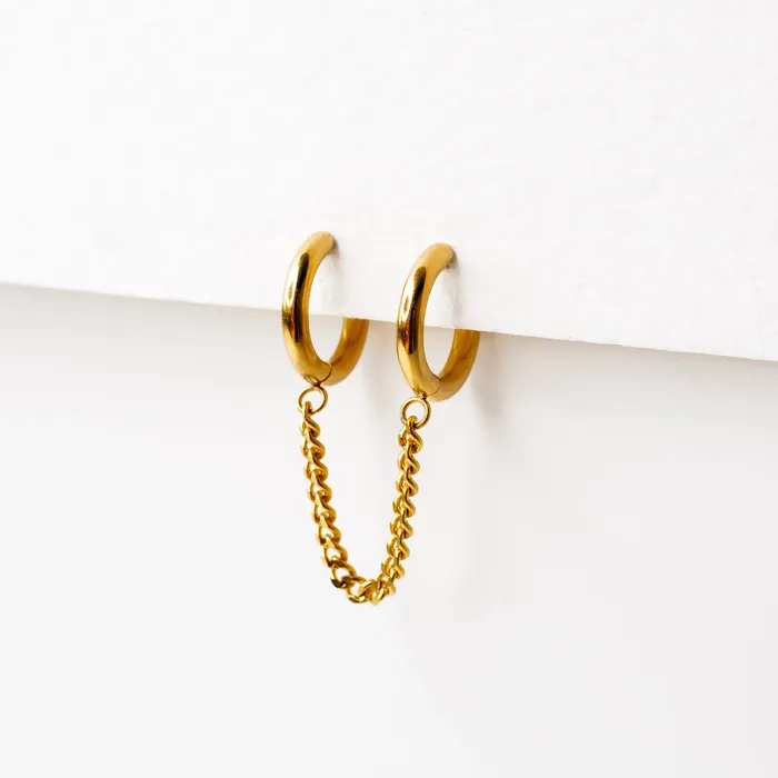 Waterproof Draped Locking Huggie Earring Grayling Earrings