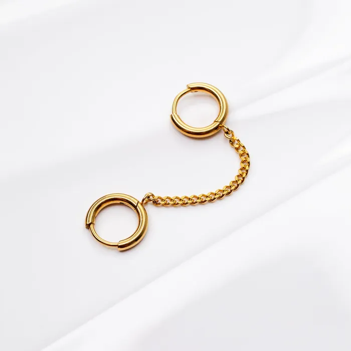 Waterproof Draped Locking Huggie Earring Grayling Earrings