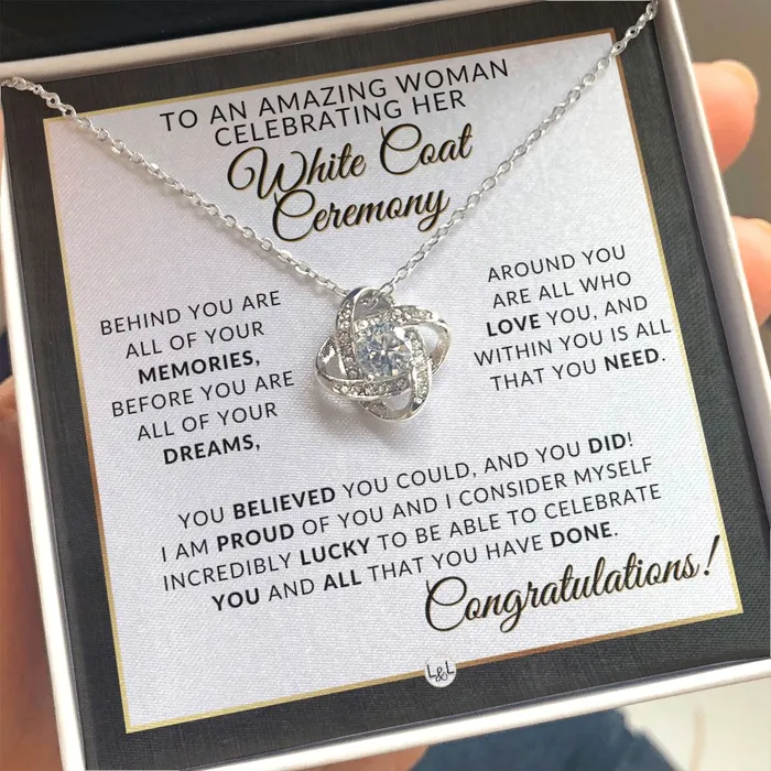 White Coat Ceremony Necklace for the Aspiring Medical Professional Pharmacy School Nurse Vet Dentist Veterinarian Physical Therapy Graduation ShineOn Fulfillment Necklaces
