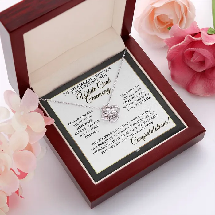 White Coat Ceremony Necklace for the Aspiring Medical Professional Pharmacy School Nurse Vet Dentist Veterinarian Physical Therapy Graduation ShineOn Fulfillment Necklaces