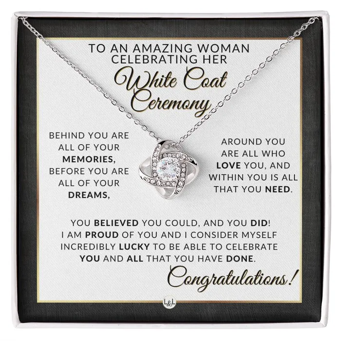 White Coat Ceremony Necklace for the Aspiring Medical Professional Pharmacy School Nurse Vet Dentist Veterinarian Physical Therapy Graduation ShineOn Fulfillment Necklaces