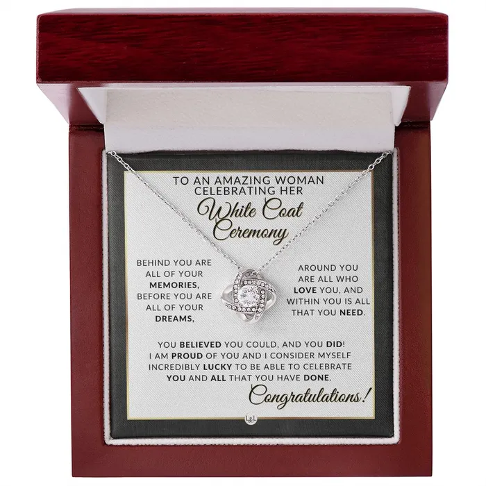 White Coat Ceremony Necklace for the Aspiring Medical Professional Pharmacy School Nurse Vet Dentist Veterinarian Physical Therapy Graduation ShineOn Fulfillment Necklaces