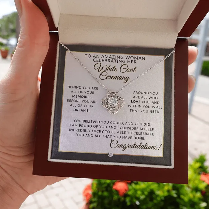 White Coat Ceremony Necklace for the Aspiring Medical Professional Pharmacy School Nurse Vet Dentist Veterinarian Physical Therapy Graduation ShineOn Fulfillment Necklaces