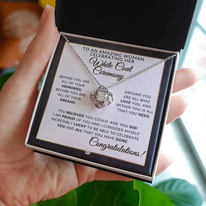 White Coat Ceremony Necklace for the Aspiring Medical Professional Pharmacy School Nurse Vet Dentist Veterinarian Physical Therapy Graduation ShineOn Fulfillment Necklaces